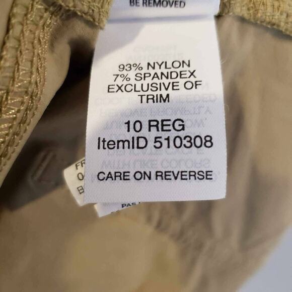 LL Bean Pants Women’s Size 10 Straight Leg Outdoor Hiking Khaki Tan Nylon - Picture 8 of 11